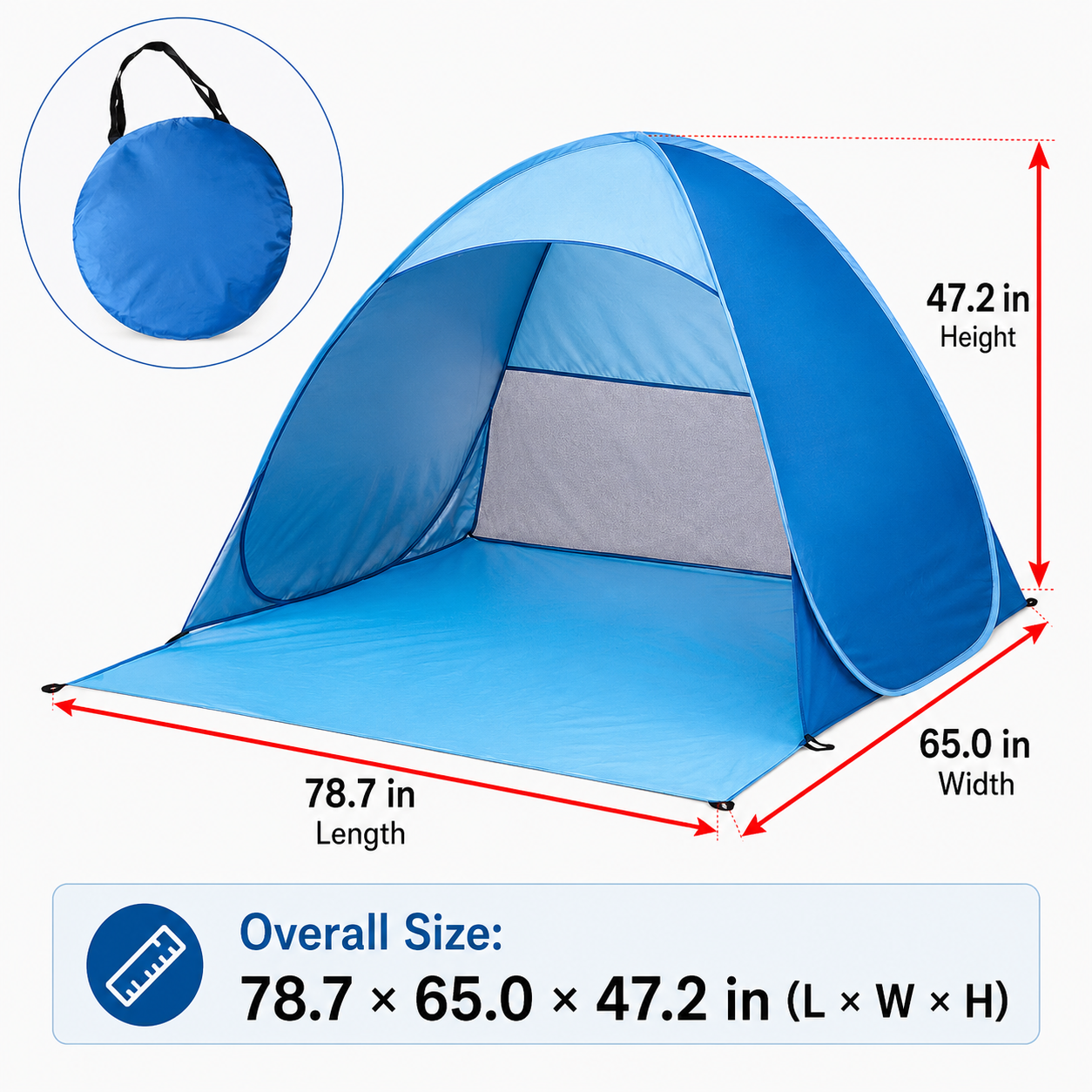 Pop-Up UV Protection Beach Tent - Image 4
