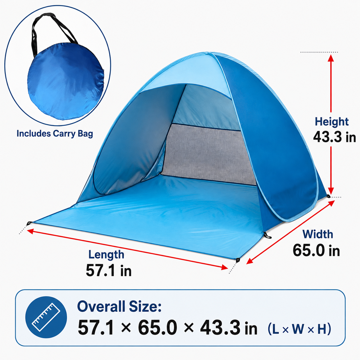 Pop-Up UV Protection Beach Tent - Image 5