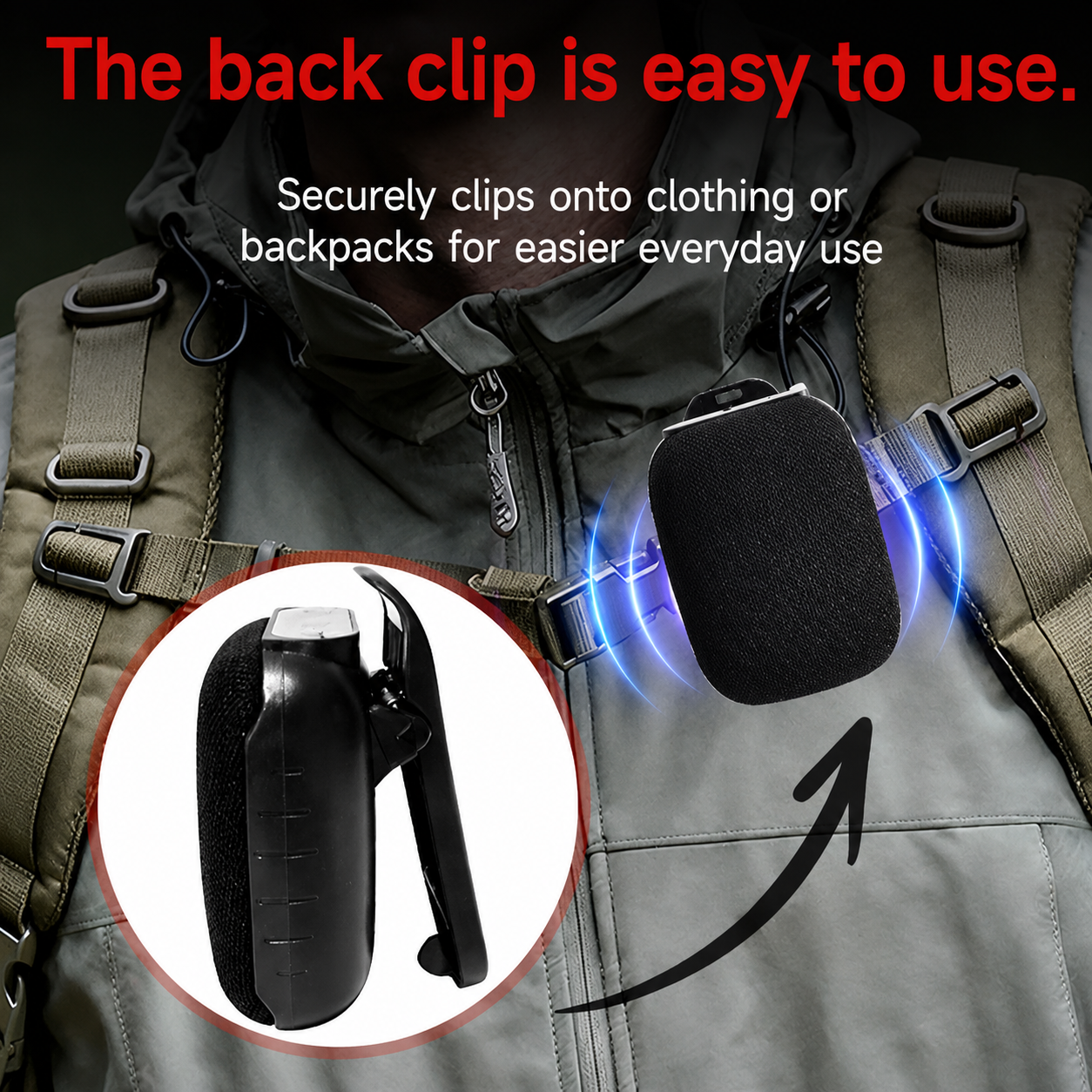 Portable Clip-On Bluetooth Speaker - Image 2