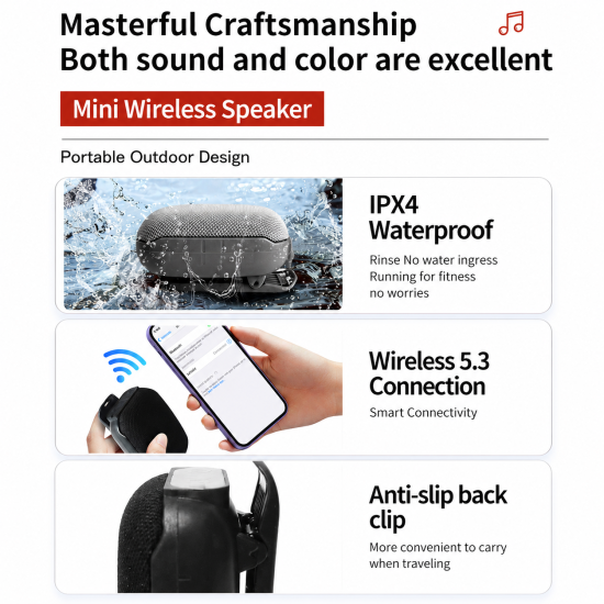 Portable Clip-On Bluetooth Speaker - Image 5