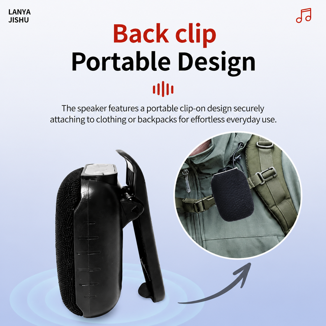 Portable Clip-On Bluetooth Speaker - Image 8
