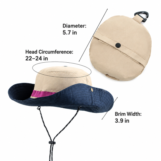UPF 50+ Foldable Wide-Brim Womens Sun Hat - Image 11