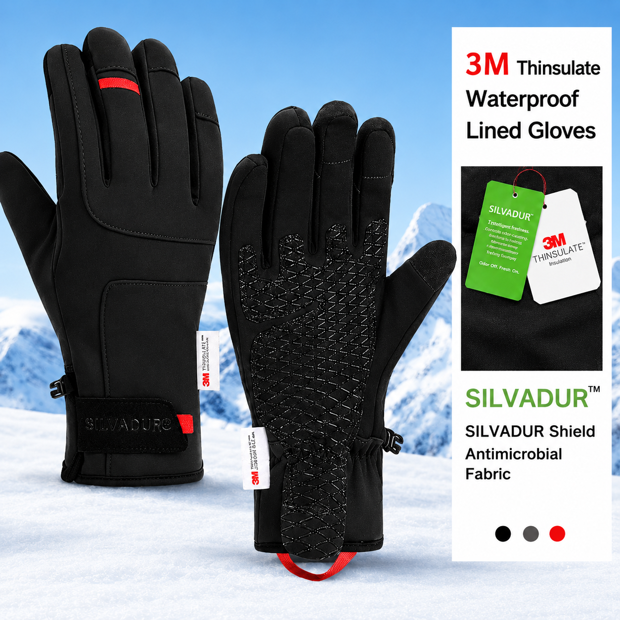 Insulated Touchscreen Winter Gloves - Image 3
