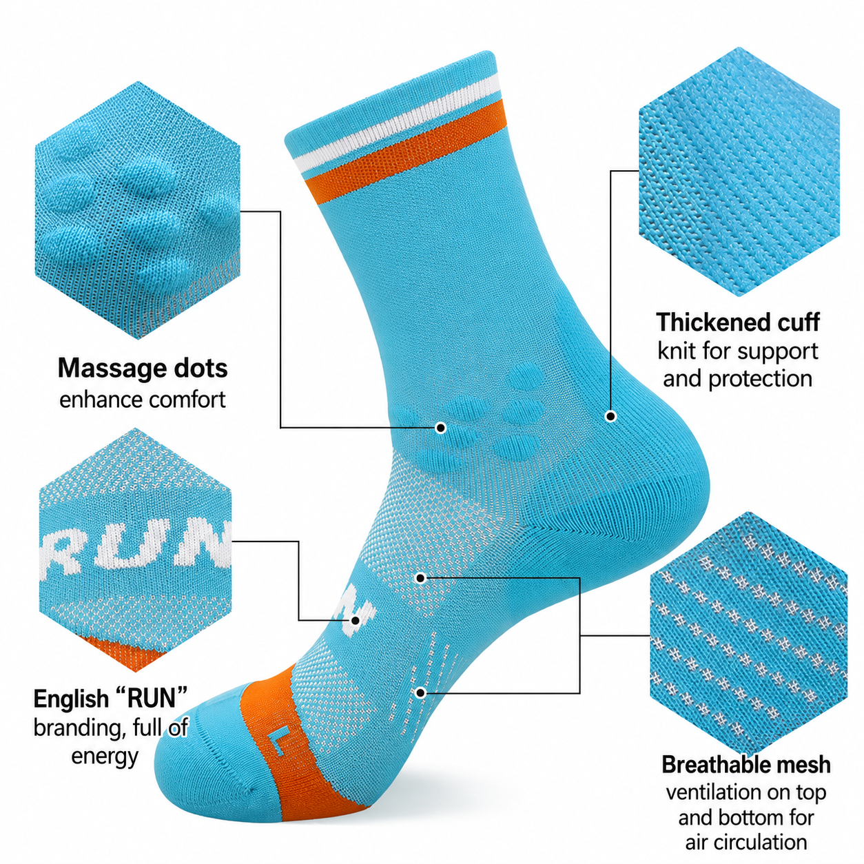 Quick Dry Marathon Running Socks - Image 3