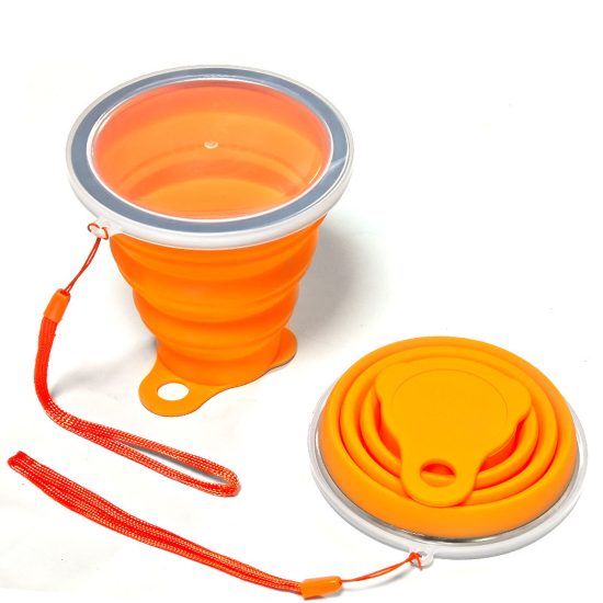 Collapsible Silicone Cup with Stainless Steel Rim