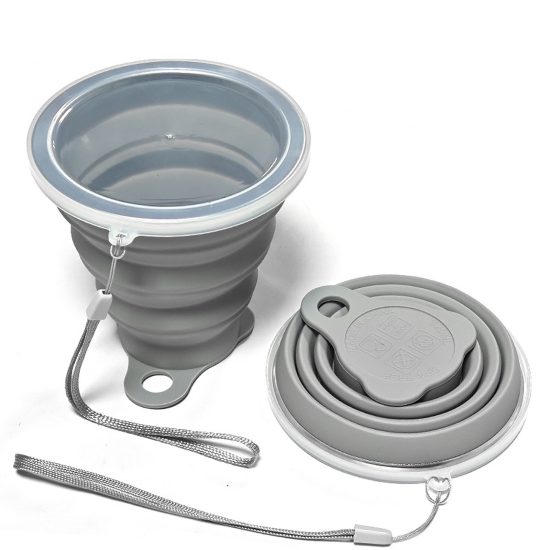 Collapsible Silicone Cup with Stainless Steel Rim - Image 7