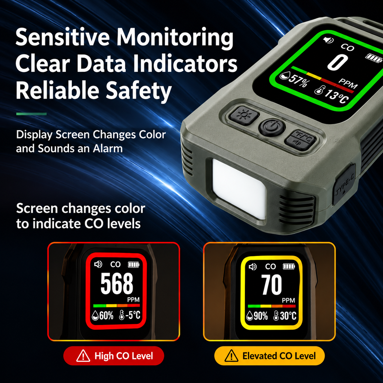 Portable CO & CO₂ Environmental Monitor - Image 3