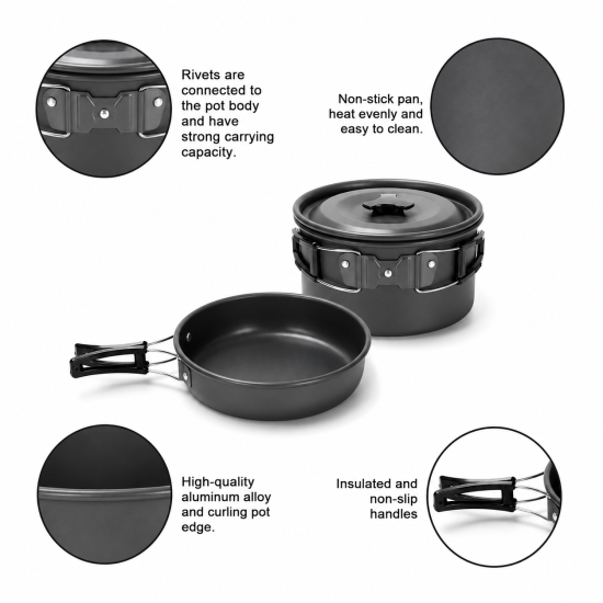 2–3 Person Camping Cookware Set - Image 4