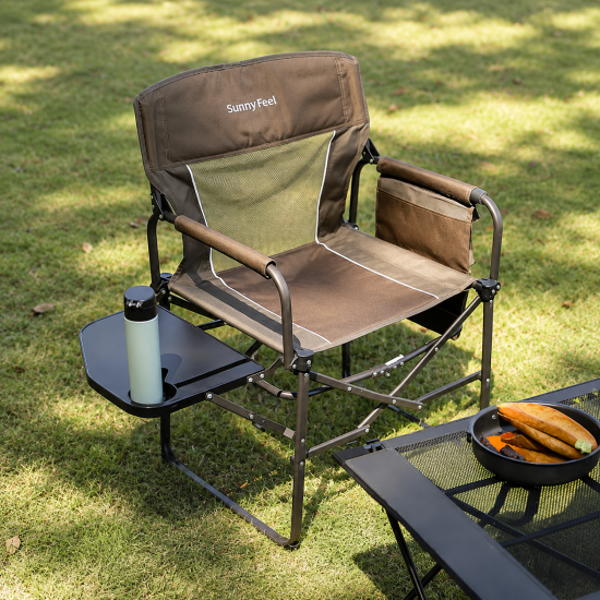 Foldable Director Chair with Side Table - Image 2