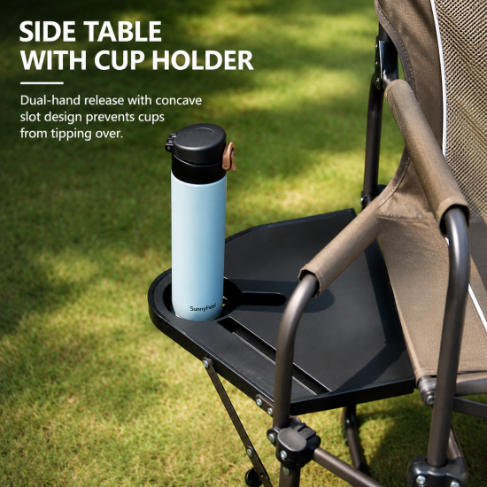 Foldable Director Chair with Side Table - Image 4