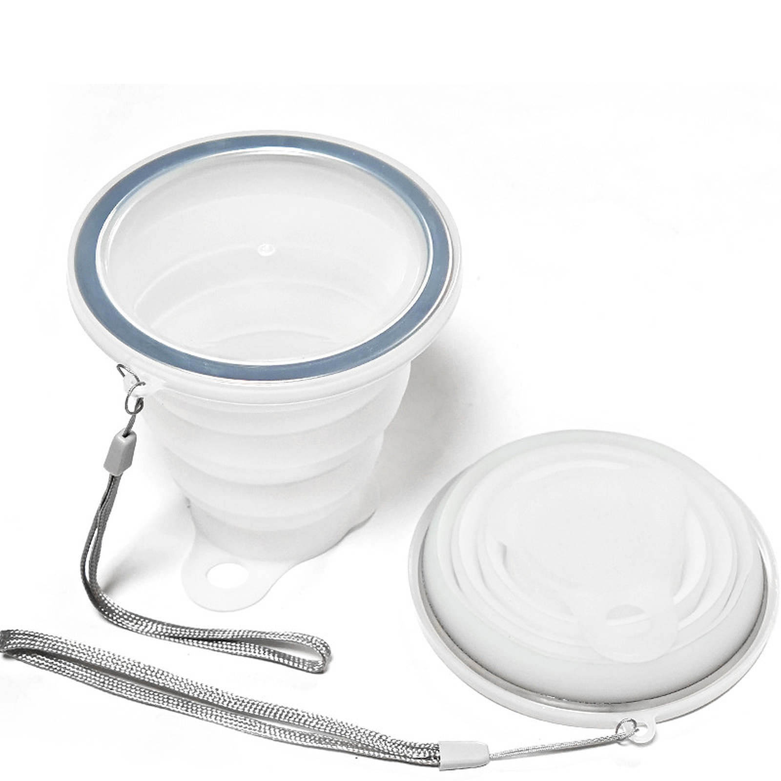 Collapsible Silicone Cup with Stainless Steel Rim - Image 10