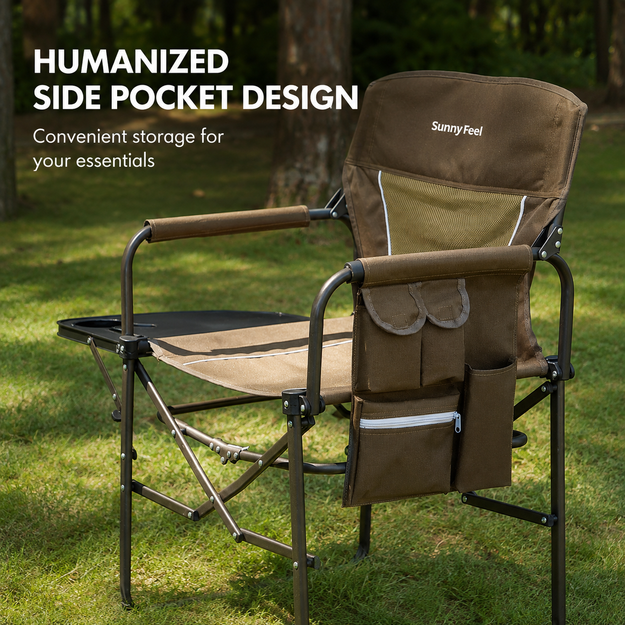 Foldable Director Chair with Side Table - Image 3