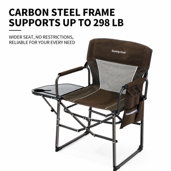 Foldable Director Chair with Side Table - Image 6