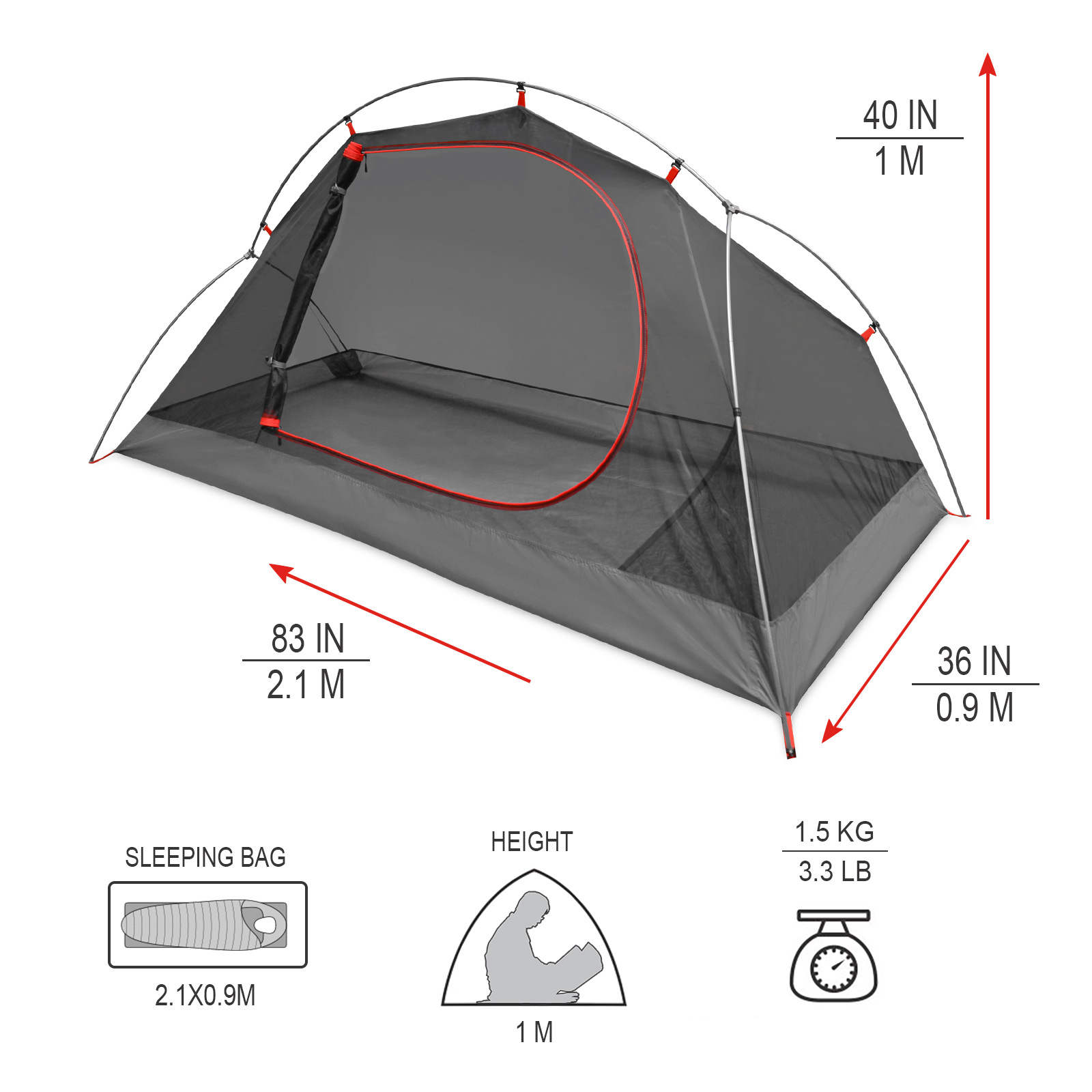 Lightweight One-Person Backpacking Tent - Image 6