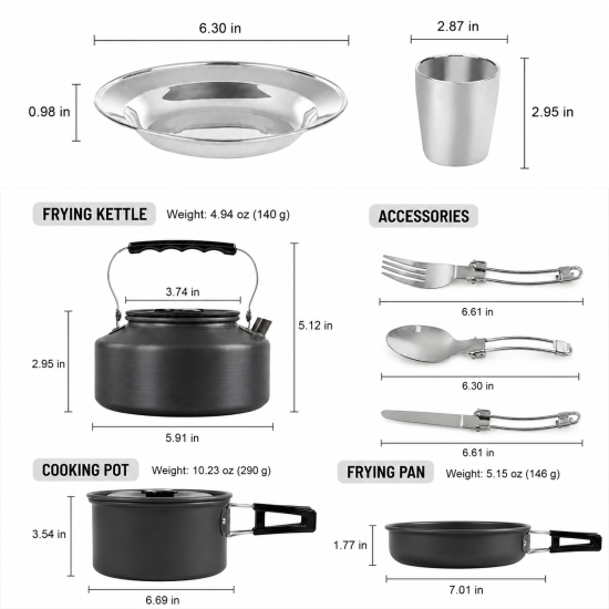 2–3 Person Camping Cookware Set - Image 8