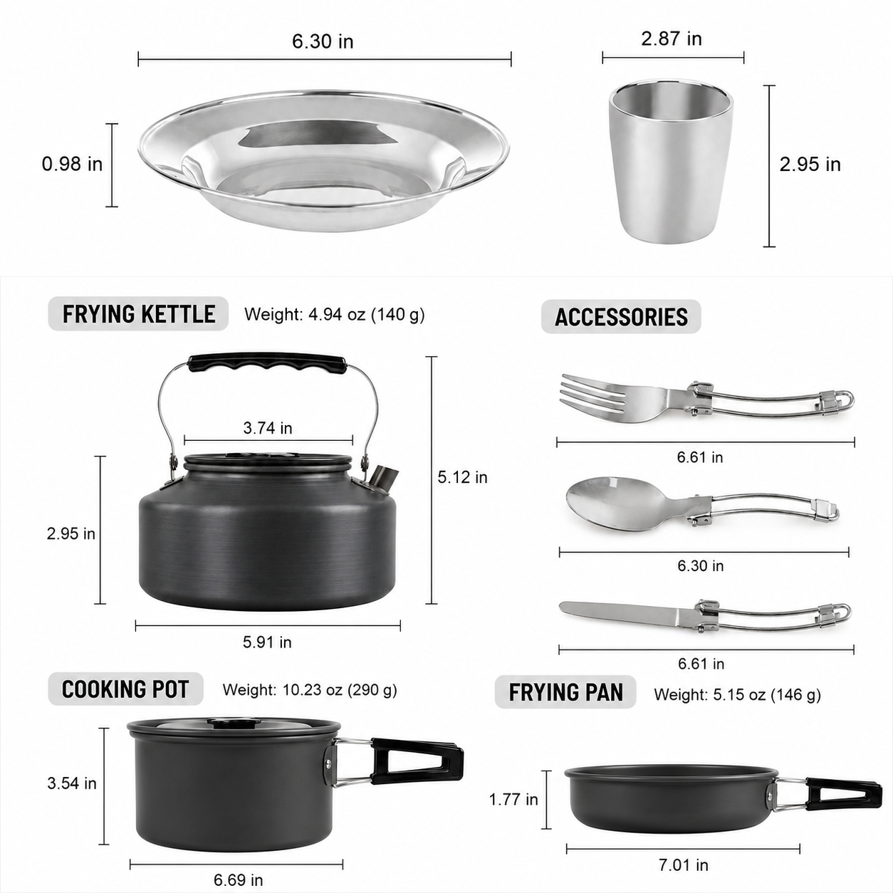 2–3 Person Camping Cookware Set - Image 8