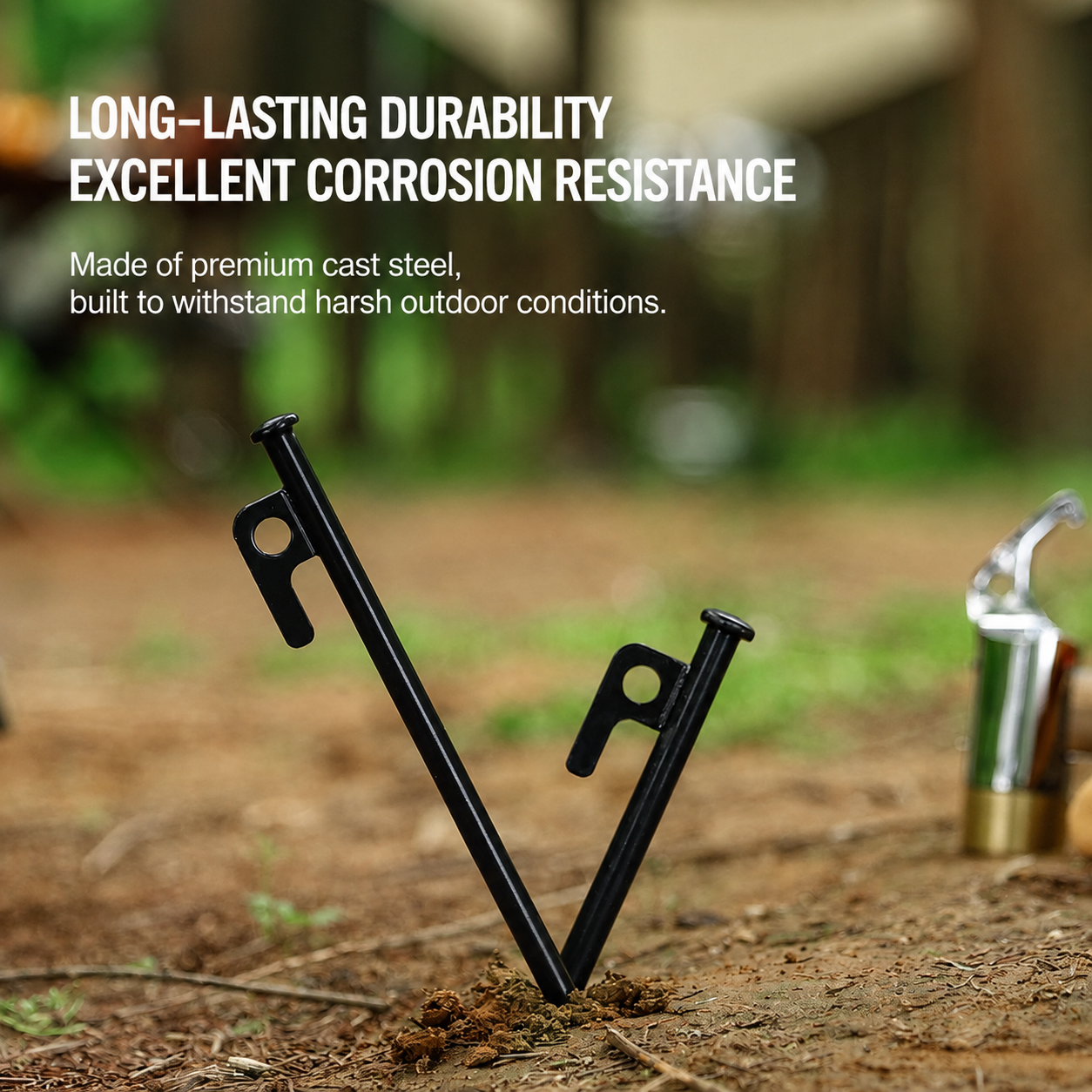 Steel Tent & Tarp Ground Stakes - Image 2