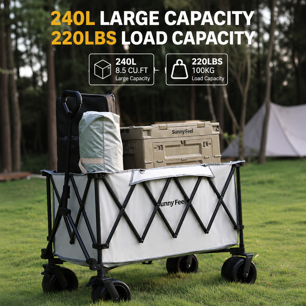 Wide-Wheel Foldable Camping Wagon - Image 2