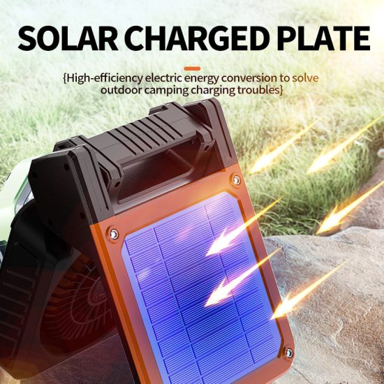 Foldable Solar-Powered Camping Fan with Light - Image 7
