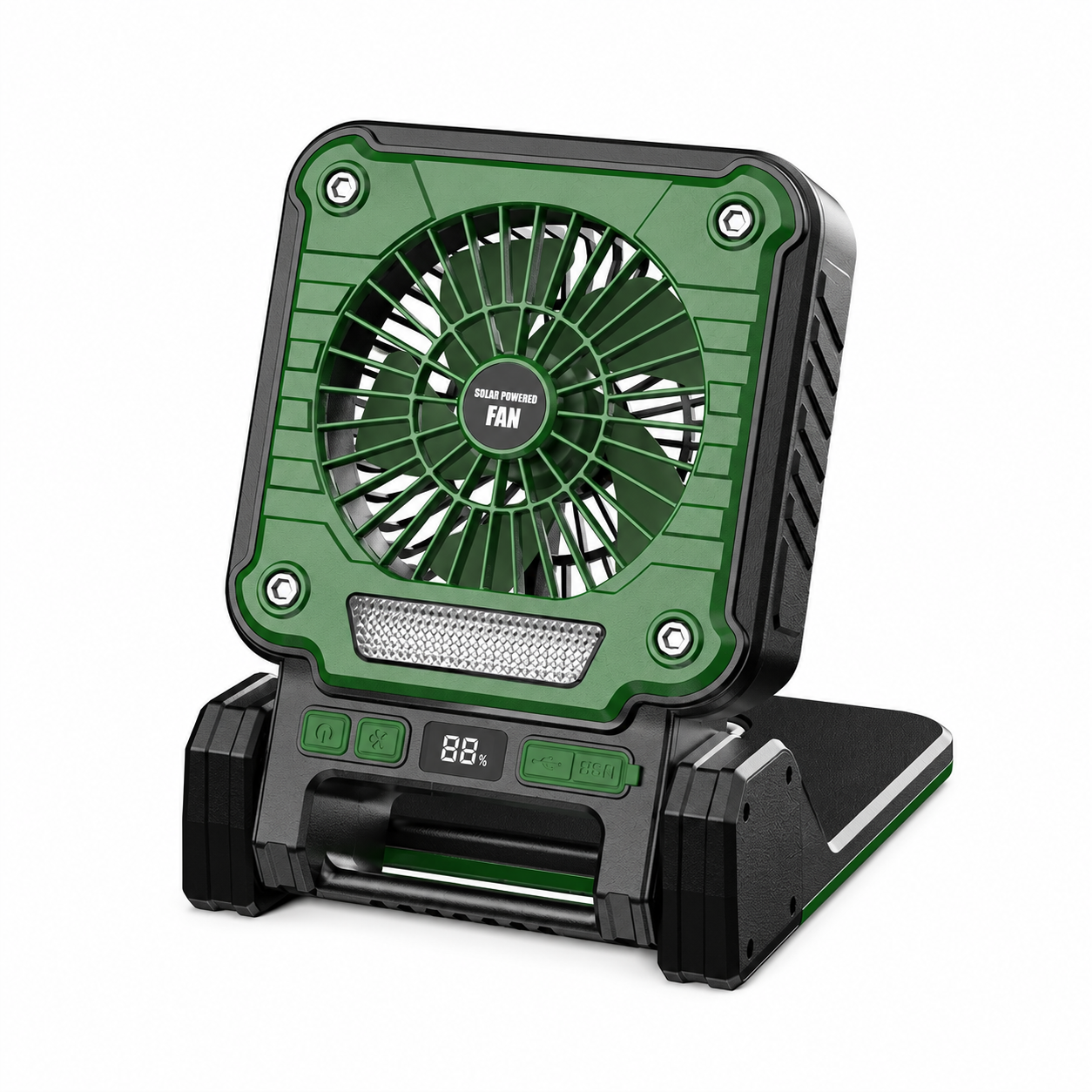Foldable Solar-Powered Camping Fan with Light - Image 11
