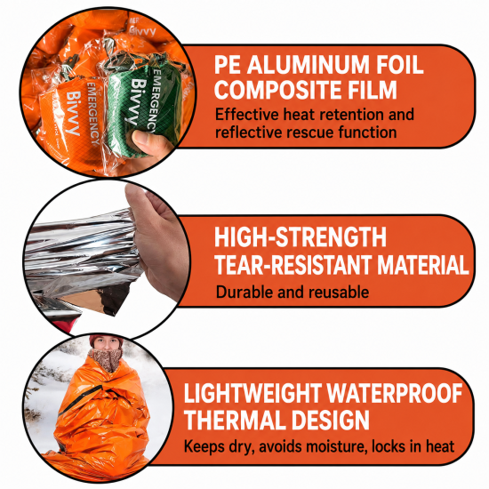 PE Aluminized Emergency Thermal Bivvy Bag - Image 3
