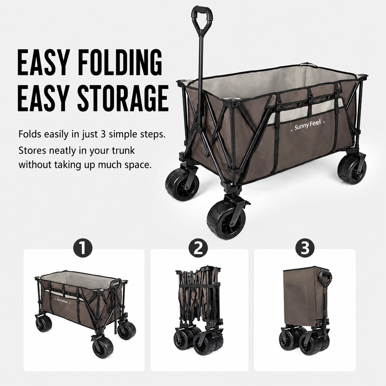 Wide-Wheel Foldable Camping Wagon - Image 3
