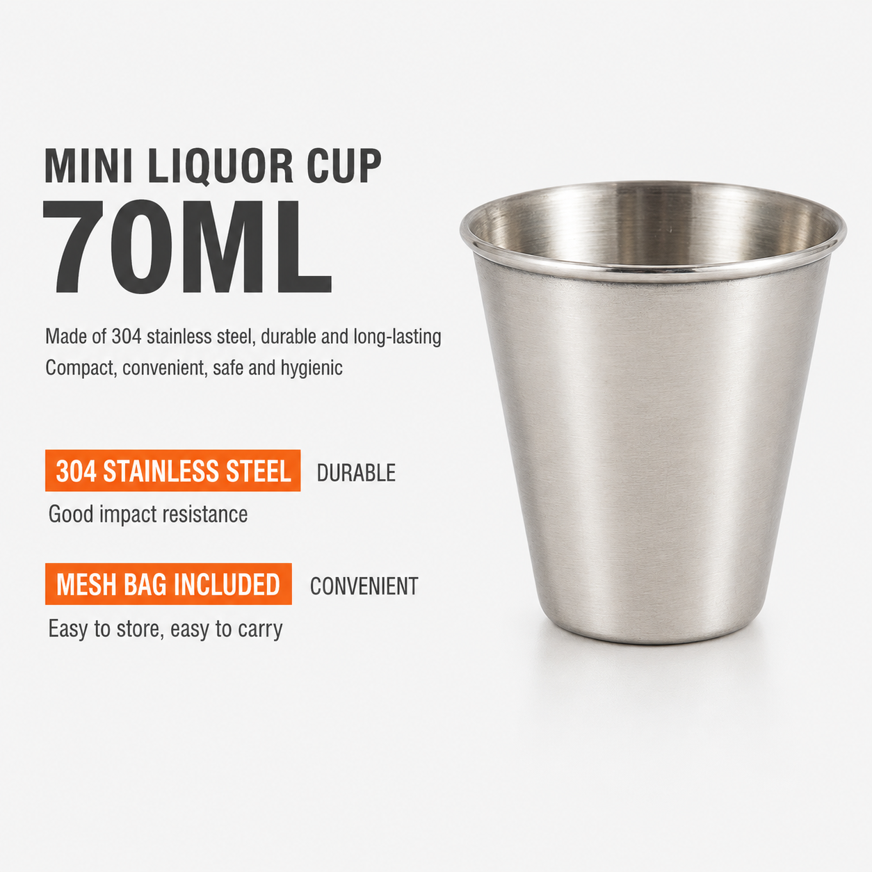304 Stainless Steel Shot Cup Set - Image 5