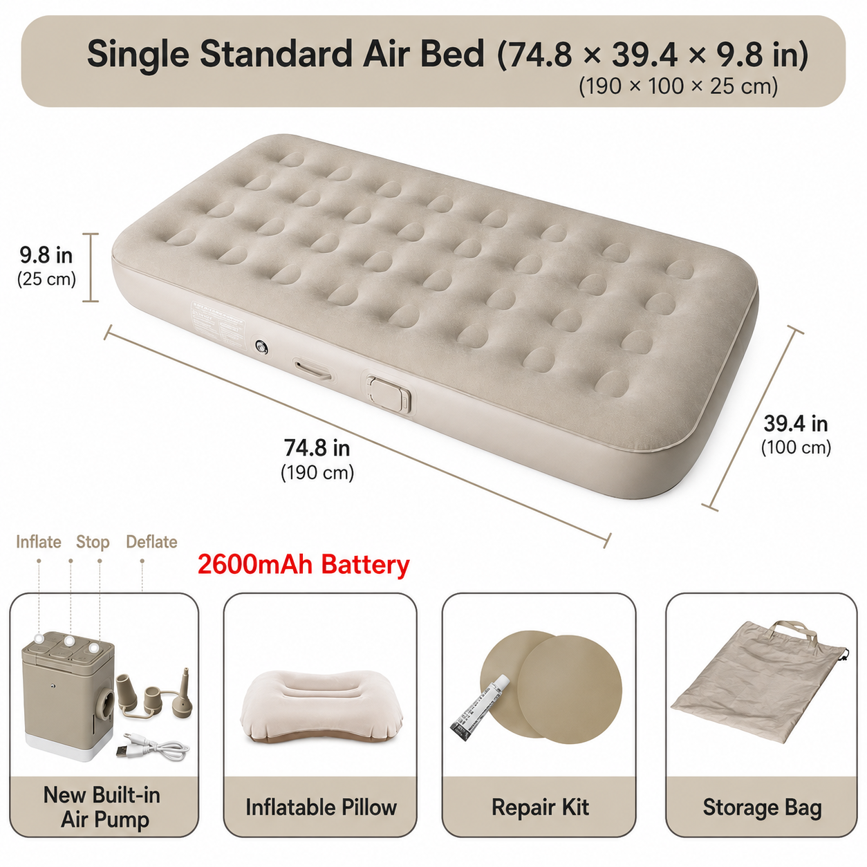 Automatic Inflatable Camping Mattress - Image 7