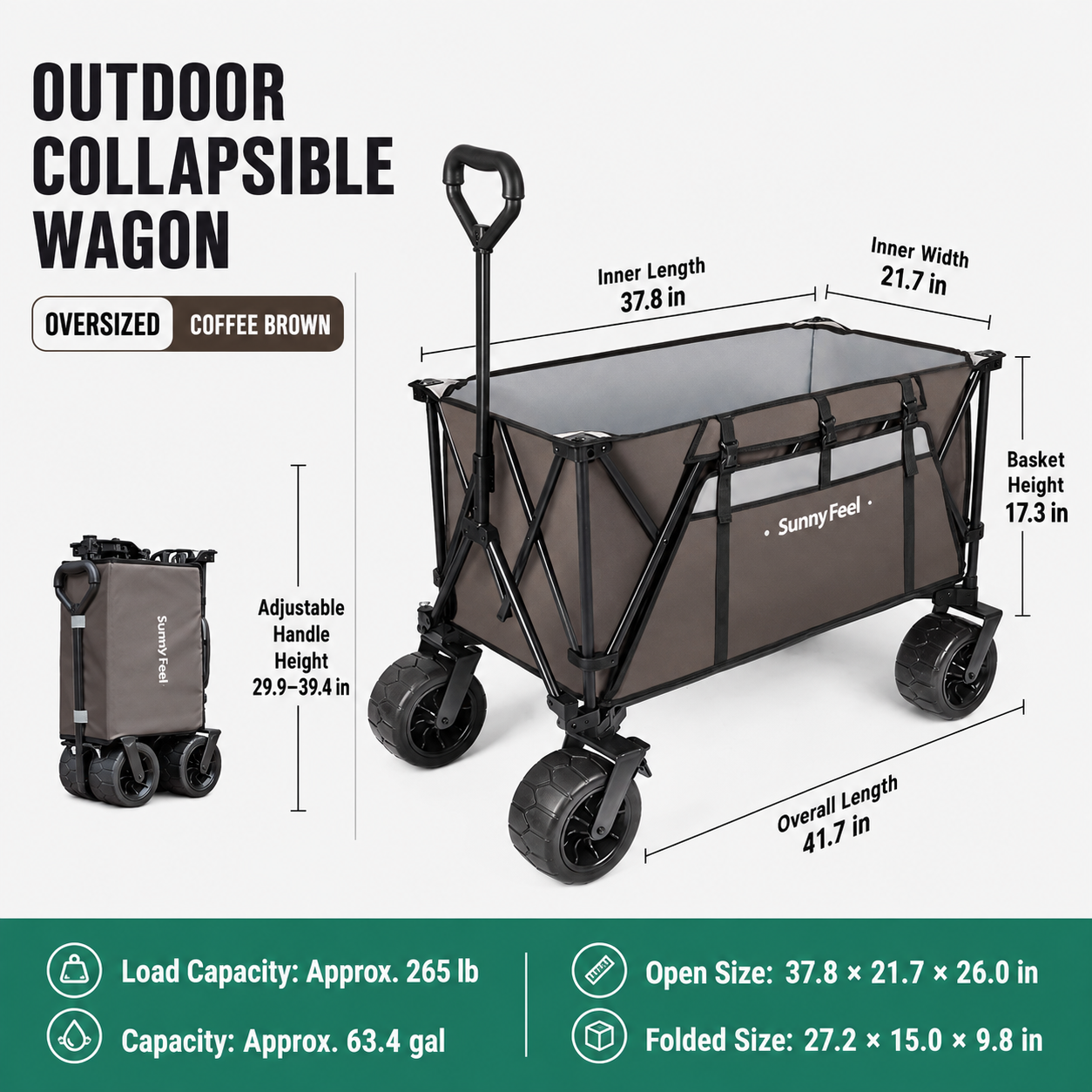 Wide-Wheel Foldable Camping Wagon - Image 4