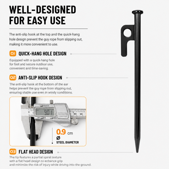 Steel Tent & Tarp Ground Stakes - Image 7