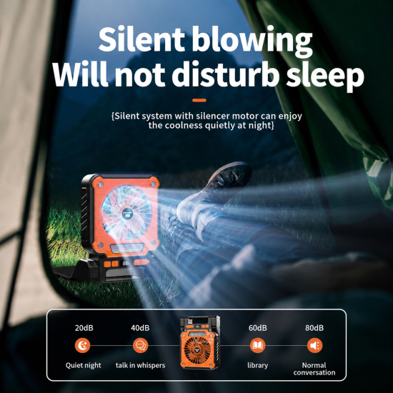 Foldable Solar-Powered Camping Fan with Light - Image 4