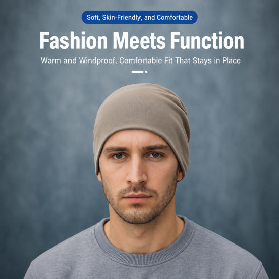 Oversized Double-Layer Cotton Beanie - Image 3