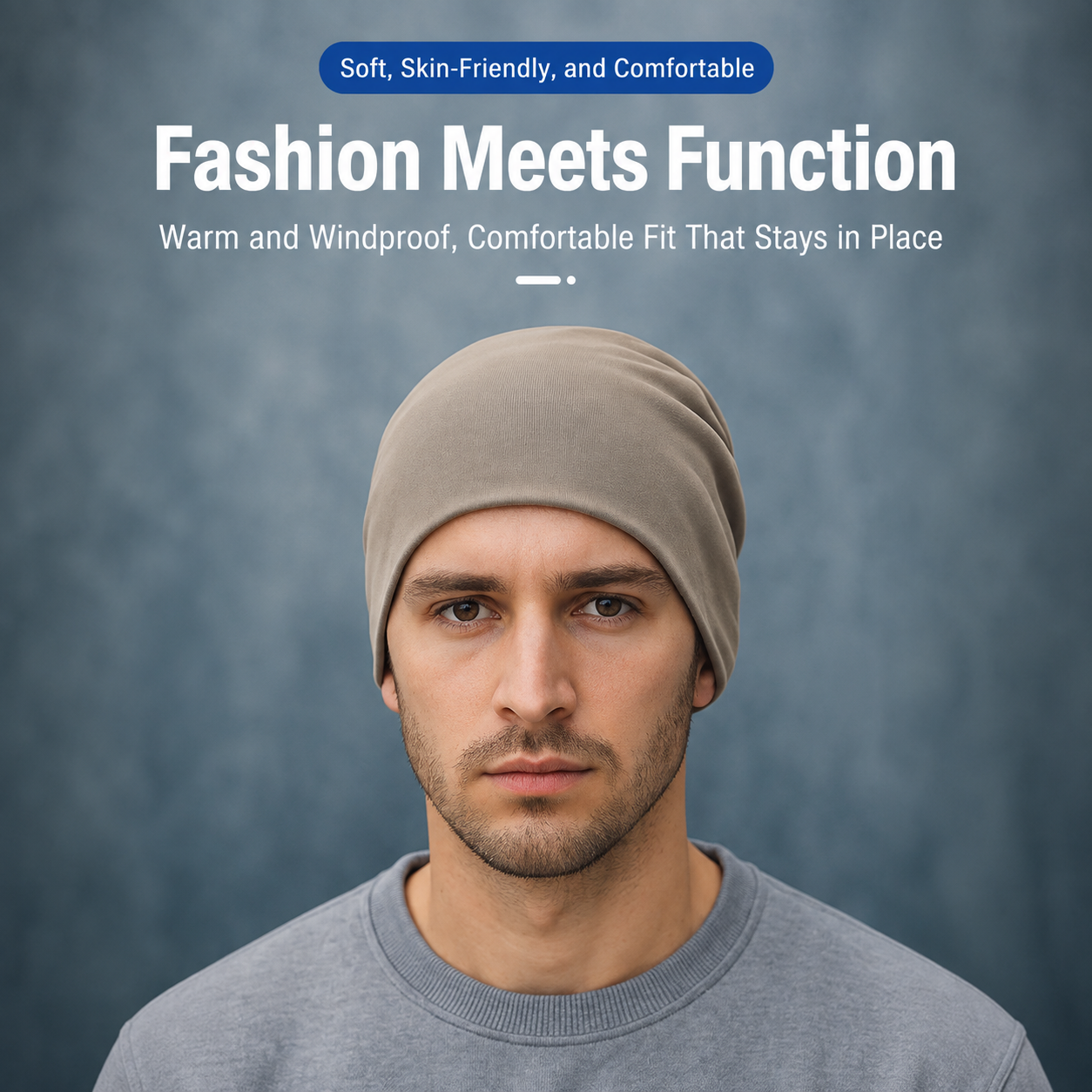 Oversized Double-Layer Cotton Beanie - Image 3