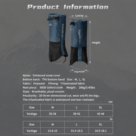 Adjustable Waterproof Outdoor Gaiters - Image 8