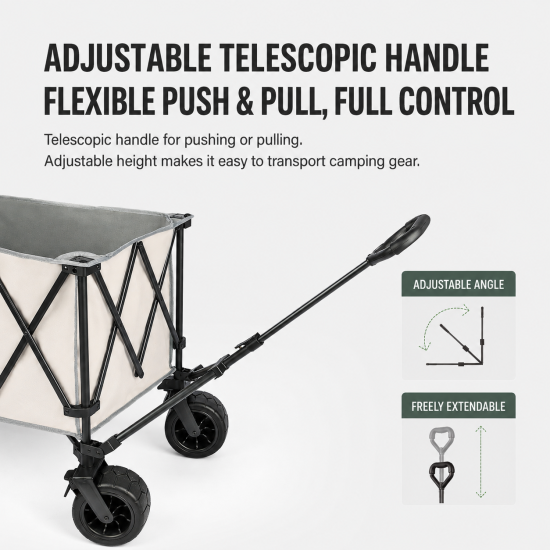 Wide-Wheel Foldable Camping Wagon - Image 10
