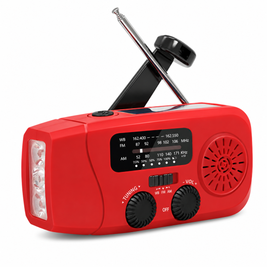 Solar Hand-Crank Emergency Radio with Flashlight - Image 10