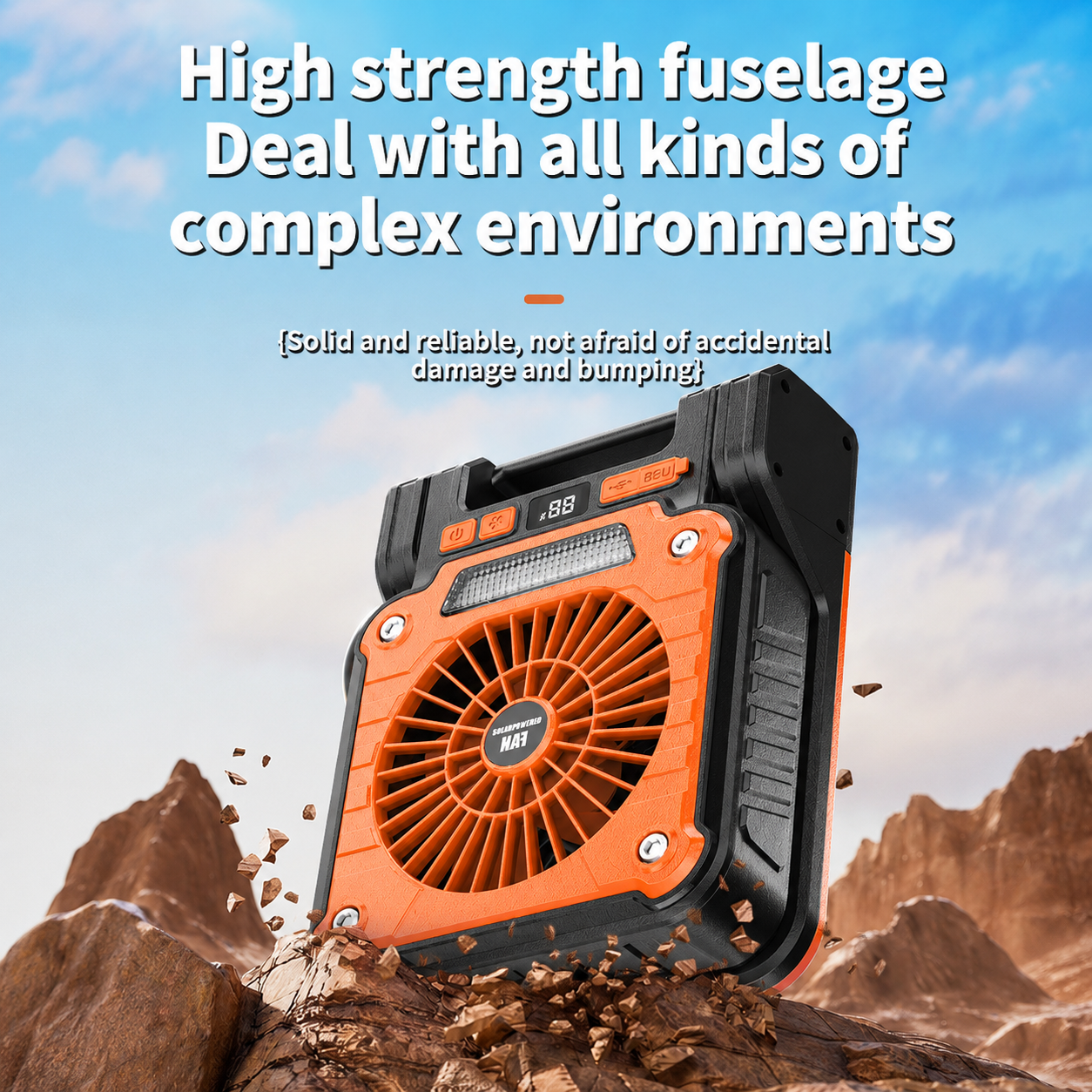 Foldable Solar-Powered Camping Fan with Light - Image 5