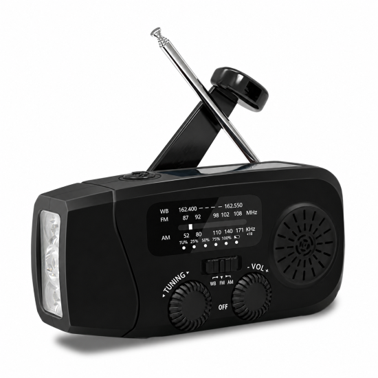 Solar Hand-Crank Emergency Radio with Flashlight - Image 11