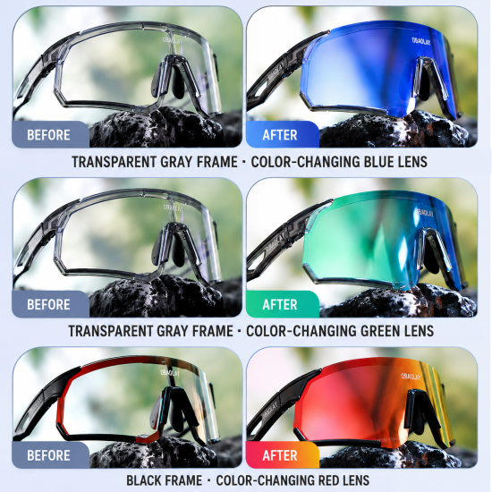 Photochromic Wraparound Cycling Sunglasses - Image 11