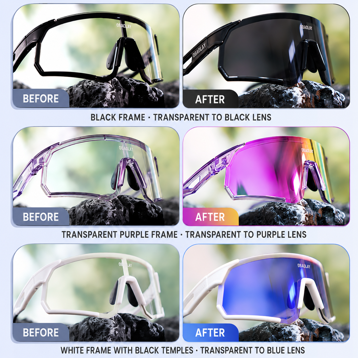 Photochromic Wraparound Cycling Sunglasses - Image 12