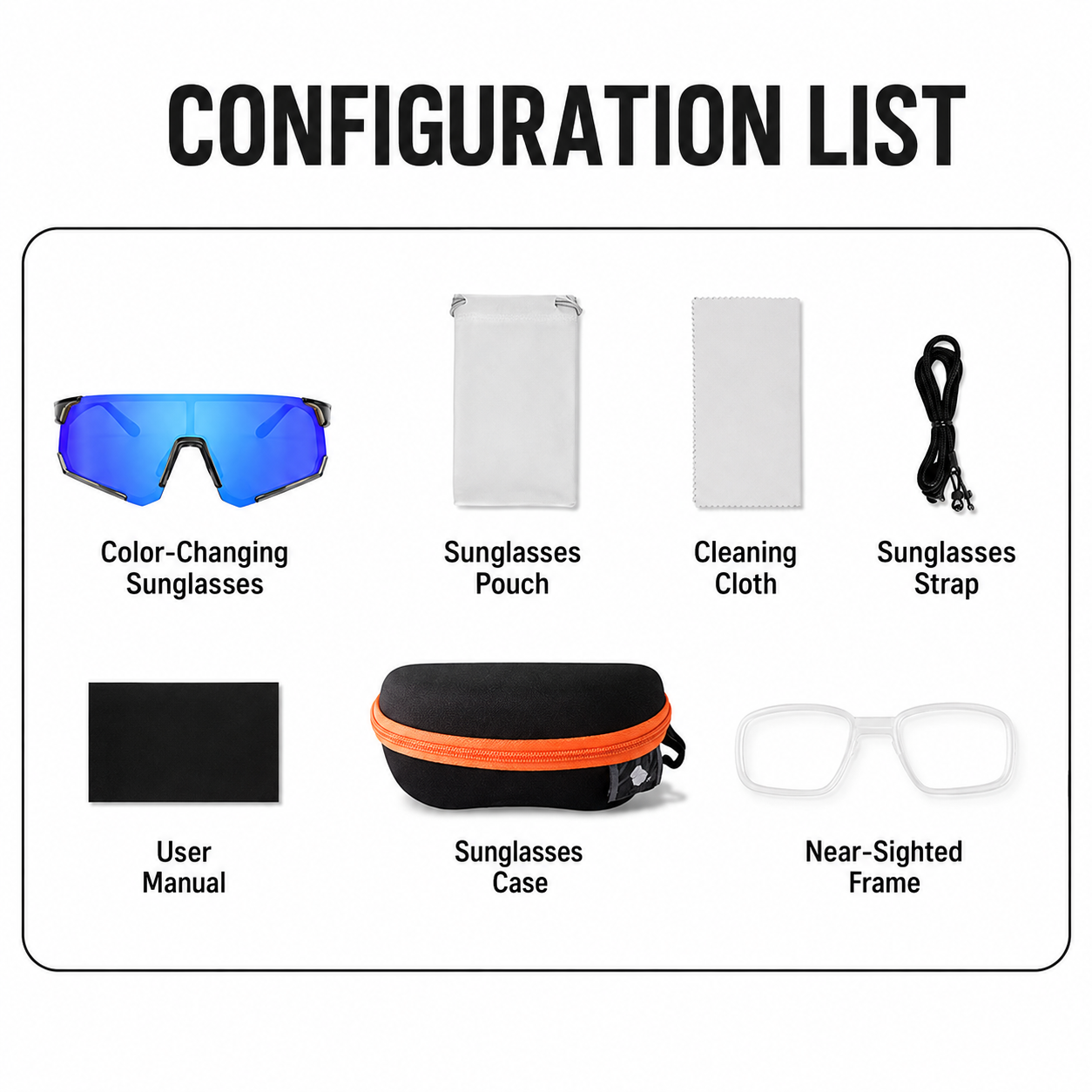 Photochromic Wraparound Cycling Sunglasses - Image 13
