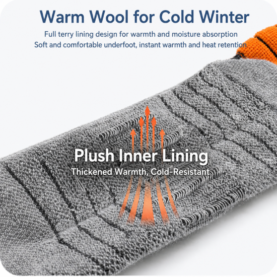 Knee-High Merino Wool Blend Ski Socks - Image 5