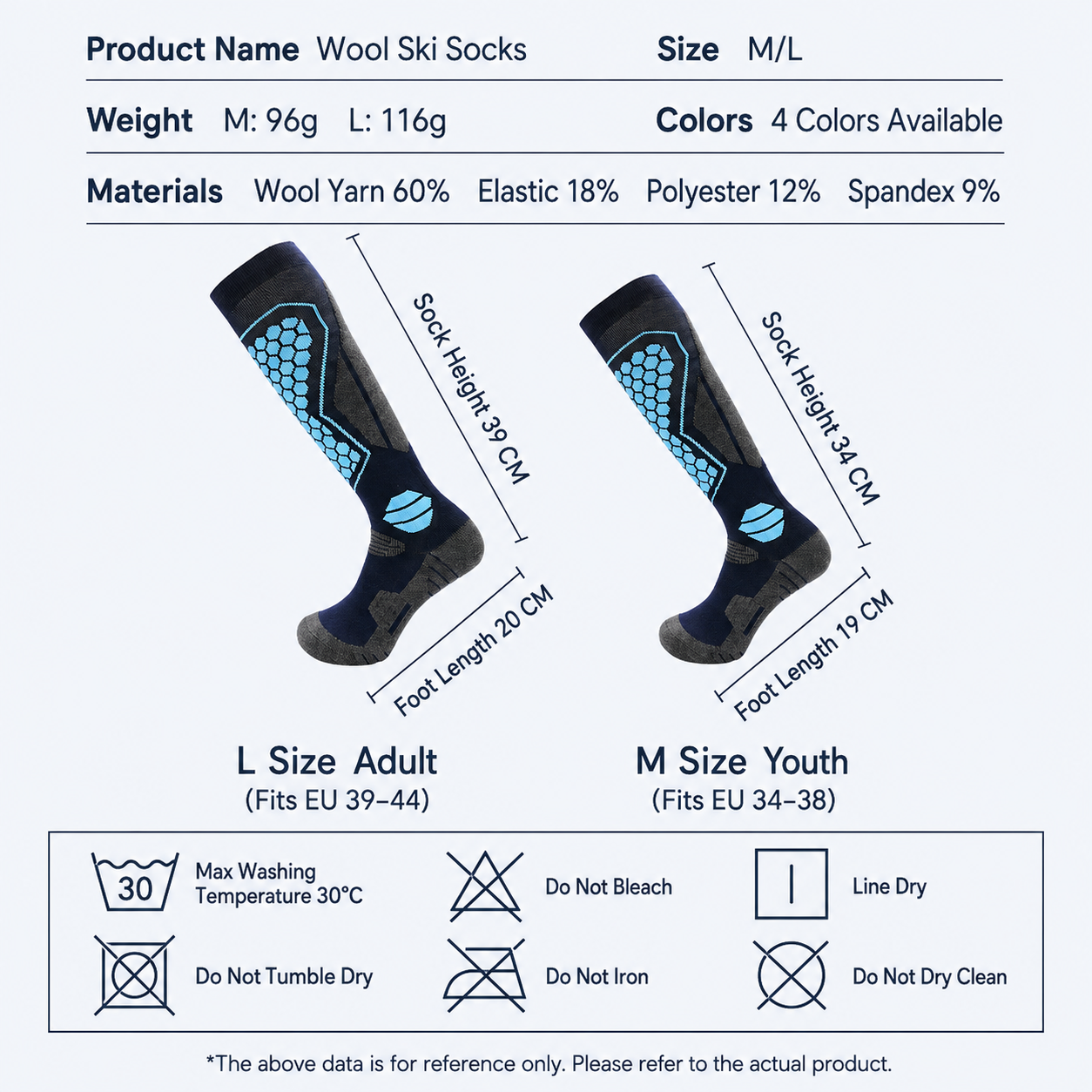 Knee-High Merino Wool Blend Ski Socks - Image 11