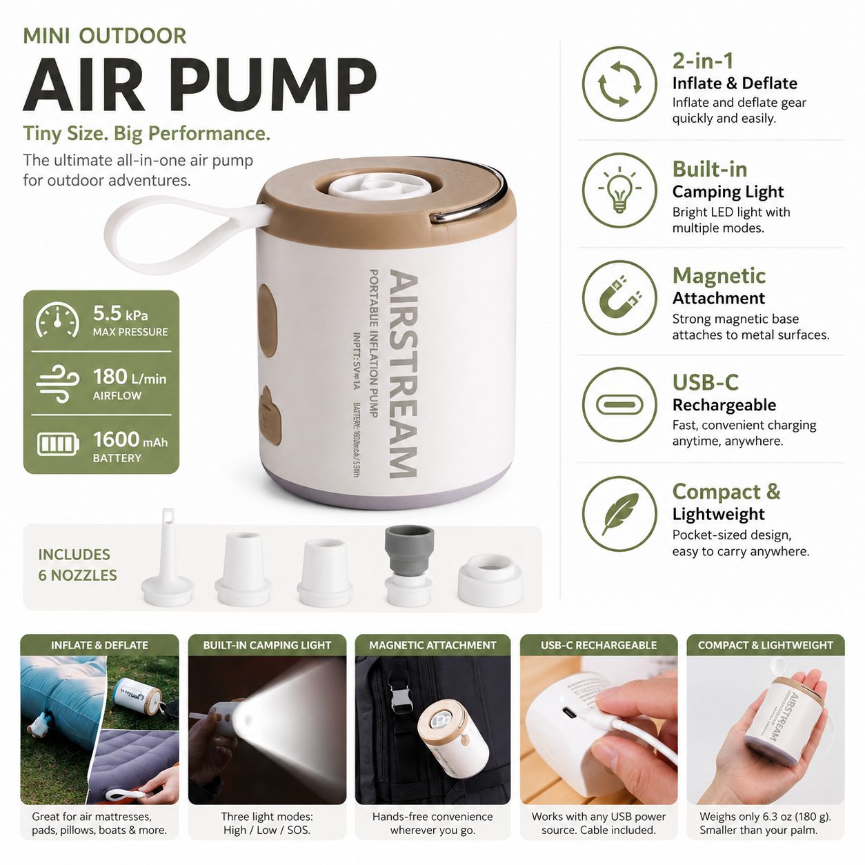 Mini Electric Air Pump for Inflation & Deflation - Image 4
