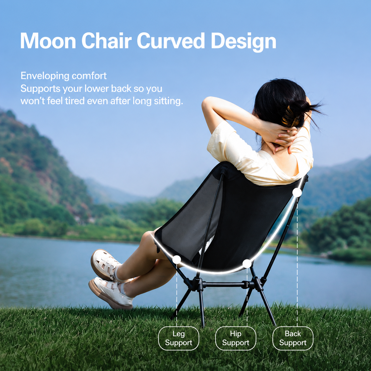 Lightweight Folding Moon Chair - Image 3