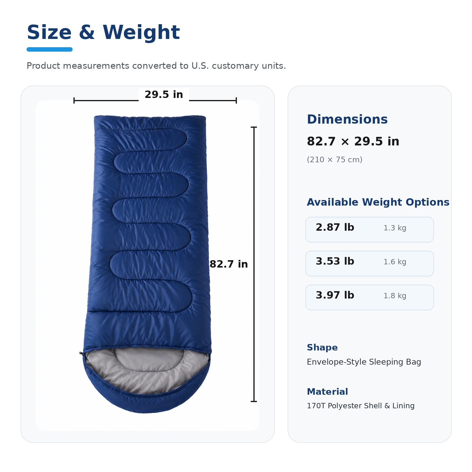 Lightweight Envelope-Style Camping Sleeping Bag - Image 7