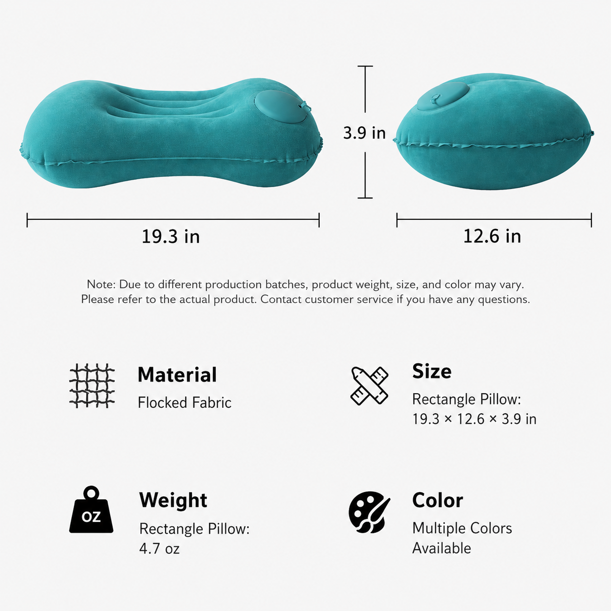 Flocked Inflatable PVC Square Pillow - Image 16