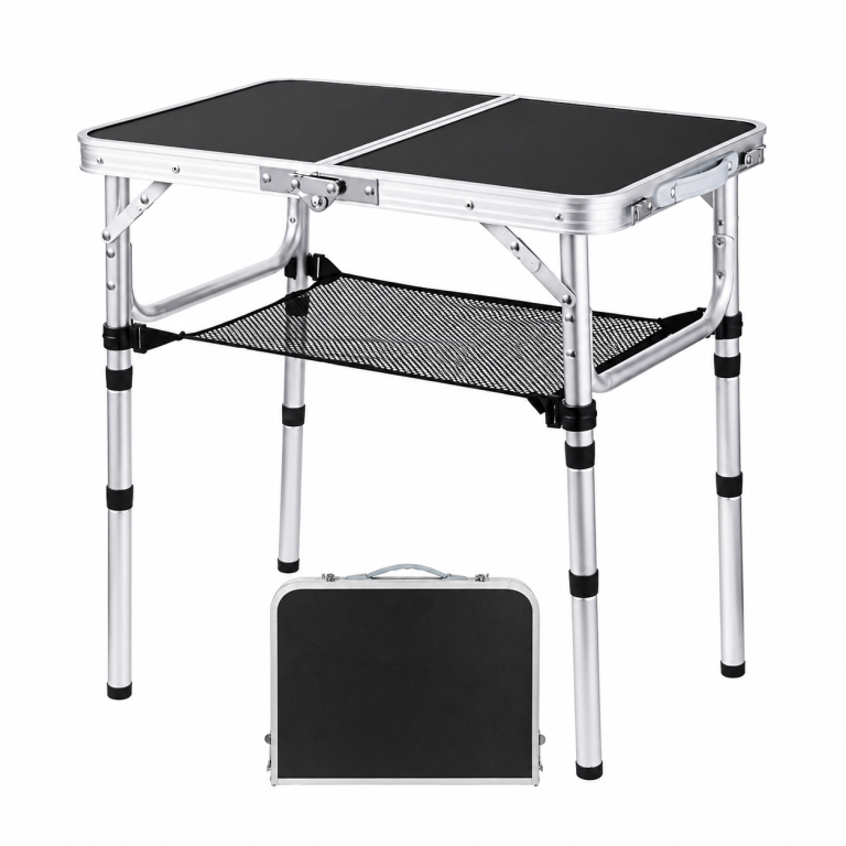 Portable 3-Height Folding Camping Table