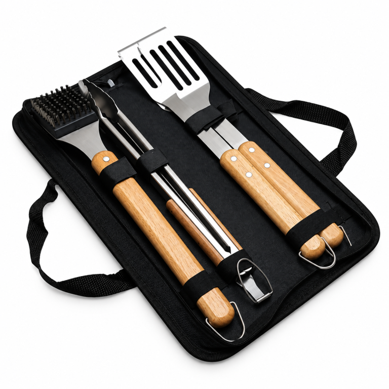 4-Piece Stainless Steel BBQ Tool Set