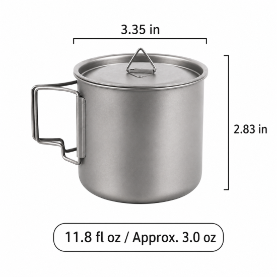 Lightweight Titanium Camping Mug with Lid - Image 7
